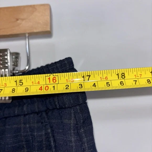 Zara Womens Plaid Dress Pants XL Navy Check Slim Work Trousers Pull On - Picture 4 of 7